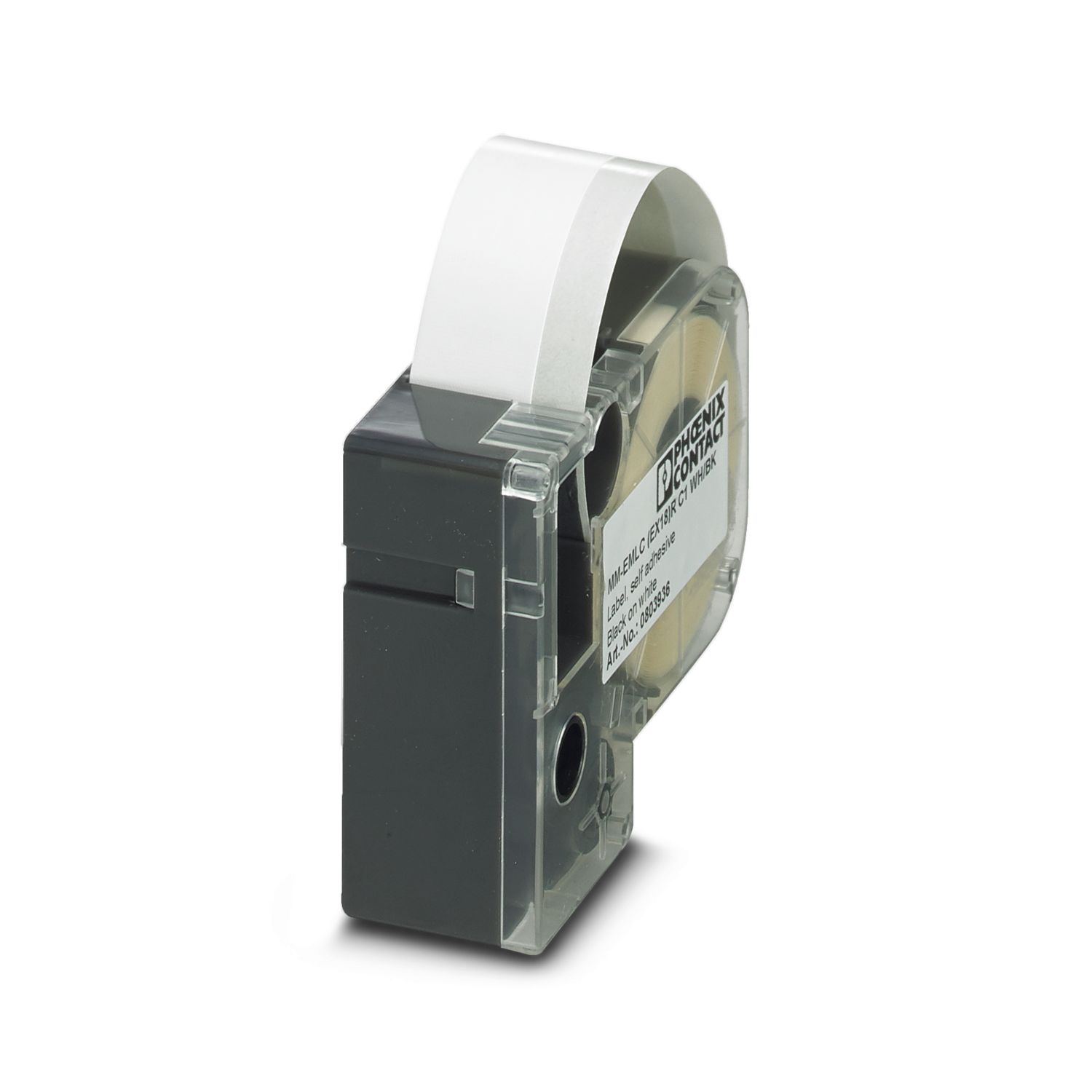 MM-EMLC EX18R C1 WH/BK - Etiqueta de tejido