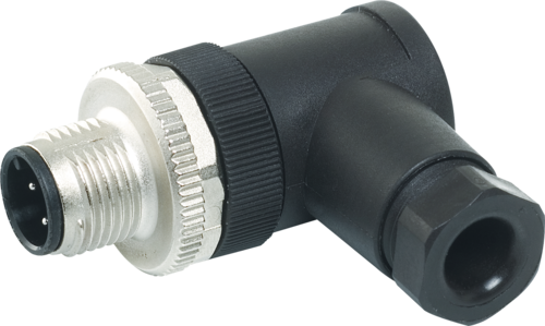 M12 macho 90 grados codificacion A - Conector armable con bornes de tornillo 5 polos