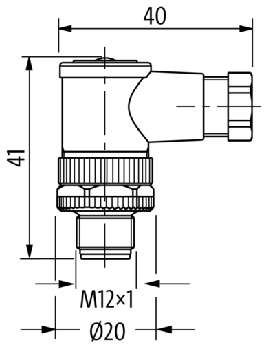 M12 macho 90 grados codificacion A - Conector armable con bornes de tornillo 5 polos - imagen 2