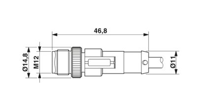 SAC-4P-M12MS-M12FR-3LW - Cable para sensores M12 macho recto a hembra acodada con 3 LED - imagen 2
