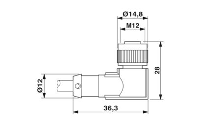 SAC-4P-M12MS-M12FR-3LW - Cable para sensores M12 macho recto a hembra acodada con 3 LED - imagen 3